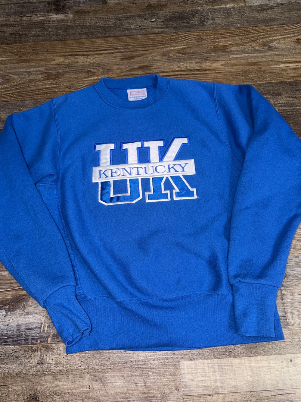 Vintage Kentucky Wildcats Crewneck Sweatshirt Blue Embroidered UK Logo Medium